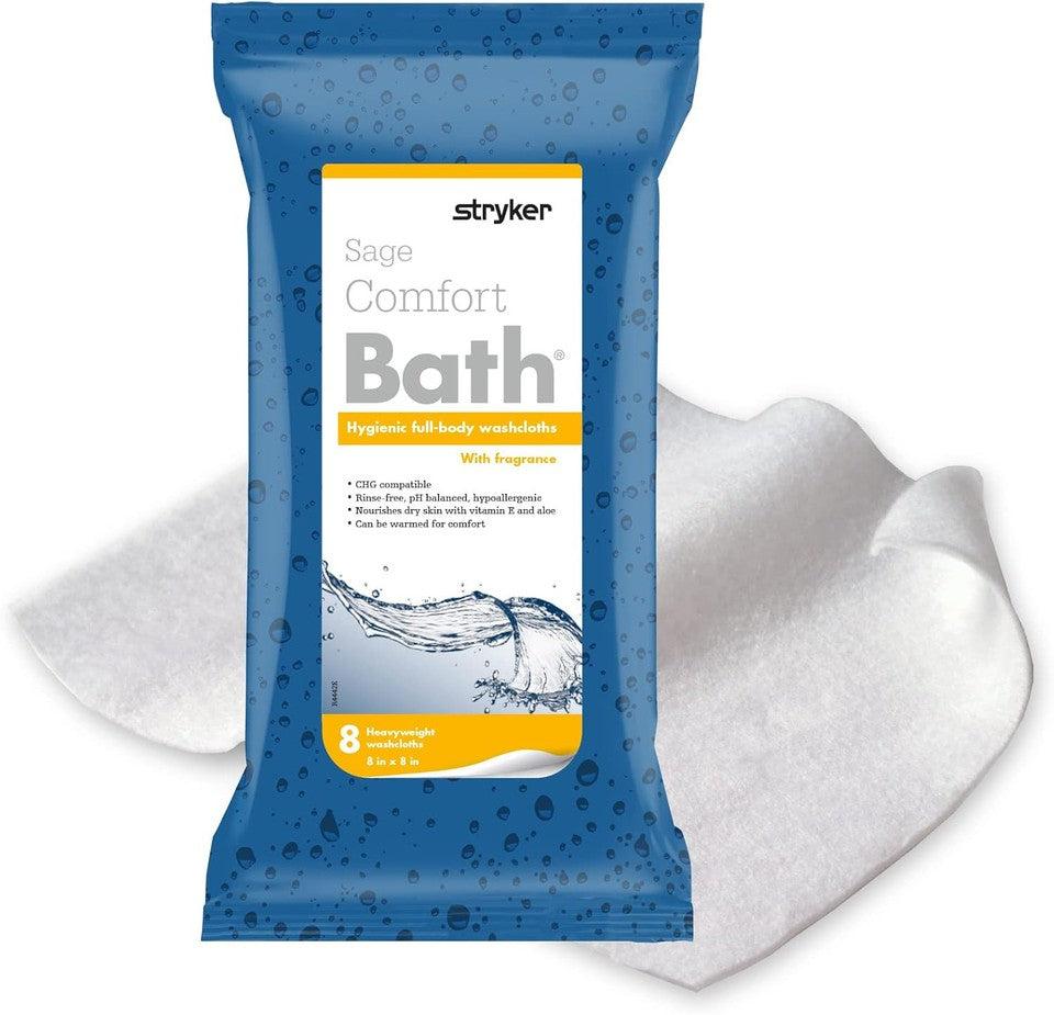 new Stryker - Sage Comfort Bath Cleansing Washcloths - 6 Packages, 48 Cloths -... SAGE - KOEEK
