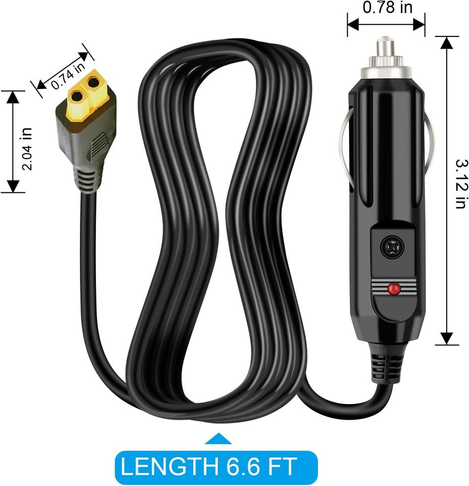 new Car Charger XT60 Extended Power Cord 12V/24V Compatible with Anker Black 07FC0E-D4 - KOEEK
