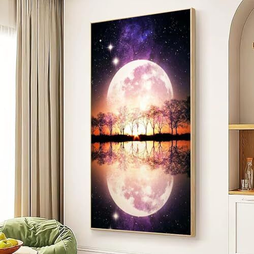 new  DIY 5D Large Diamond Painting Kits for Adults Beginners Diamond Art Moon Tree