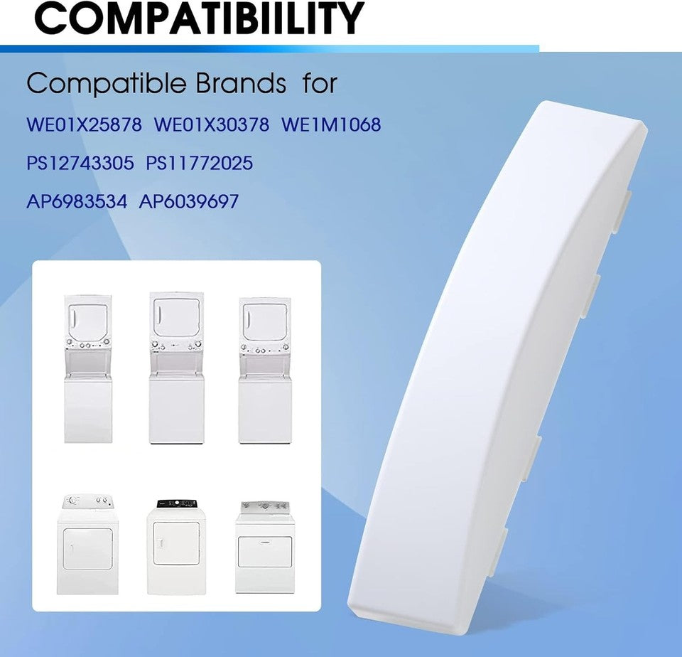 new WE01X30378 Dryer Door Handle Replacement for Ge Clothes Laundry White Color 07FC0E-D4 - KOEEK
