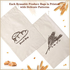 new Augshy Bread Bag, 2 Pieces Linen Bags for One Size, Large, Green AUGSHY - KOEEK