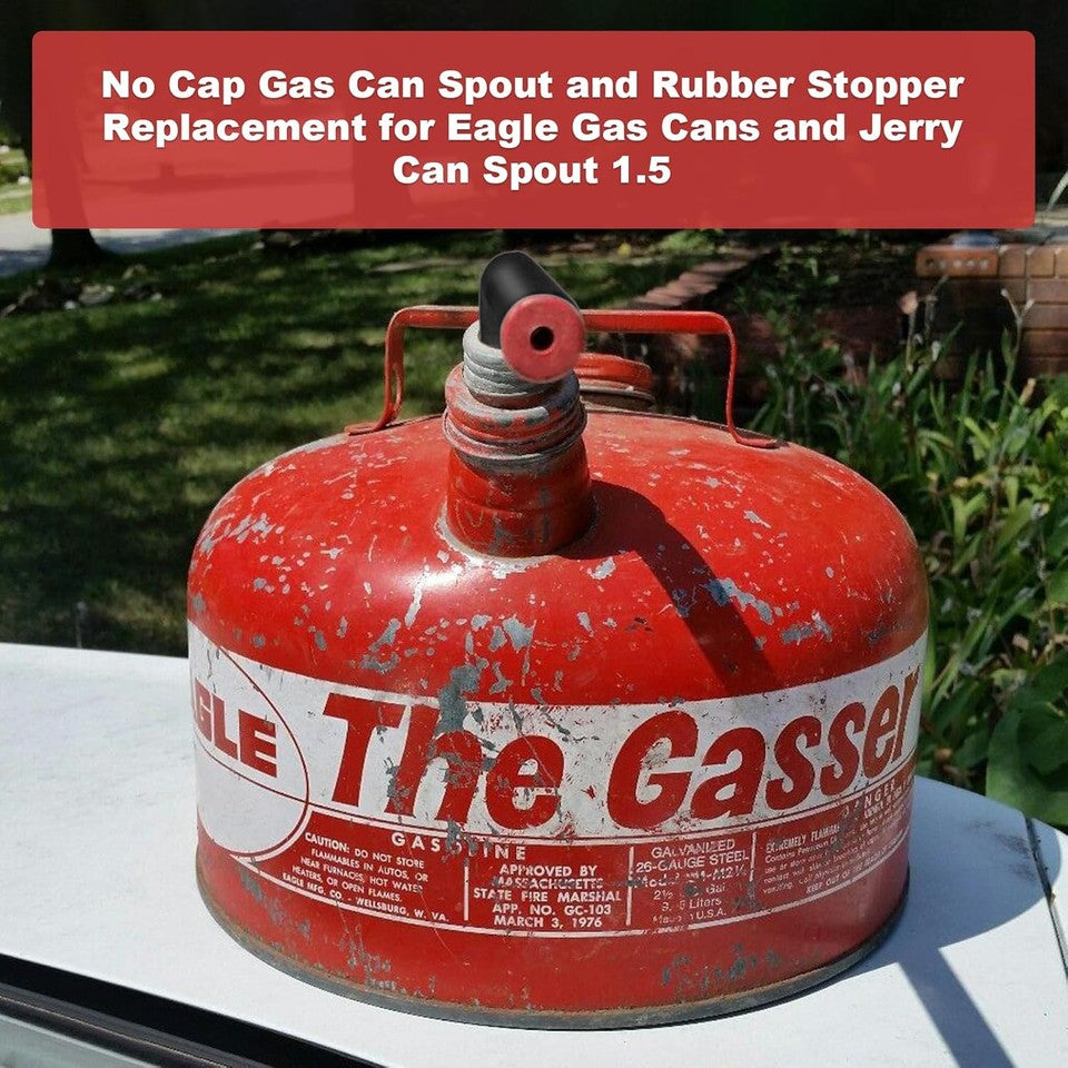 new No Cap Gas Can Spout and Rubber Stopper Replacement for Eagle Cans black 07FC0E-D4 - KOEEK