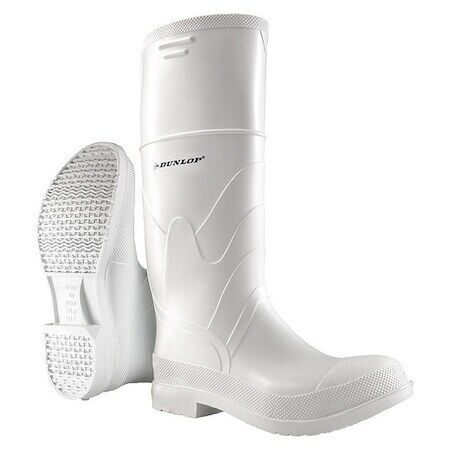 Dunlop Tall Rubber Boots, Plain Toe, 16 inch height, White, Men's, model 8101100 DUNLOP - KOEEK