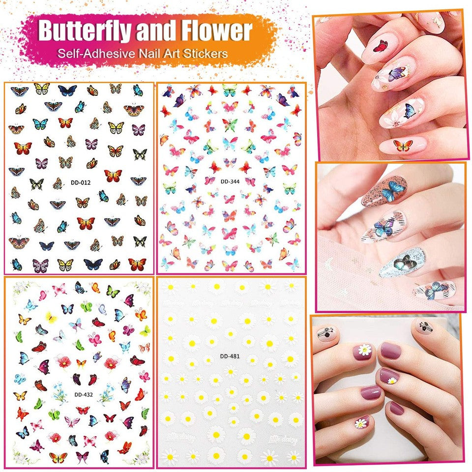 new Nail Art Brushes Kit, 3D Decorations Kit with Dotting White
