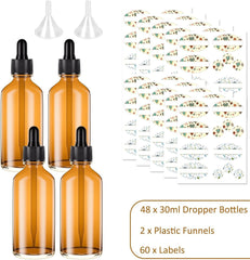 new CycleMore 1oz Amber Glass Dropper Bottles 48 Pack 1 Oz-48 Pack, CYCLEMORE - KOEEK