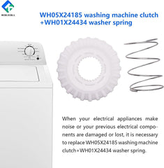 new WH05X24185 Washing Machine Clutch + WH01X24434 Washer Spring White+Silver 07FC0E-D4 - KOEEK