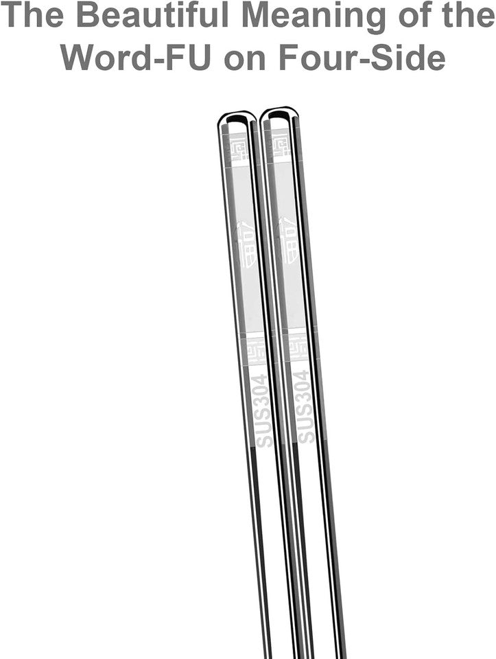 new 5 Pairs Premium Stainless Steel Metal Chopsticks, Reusable Silver