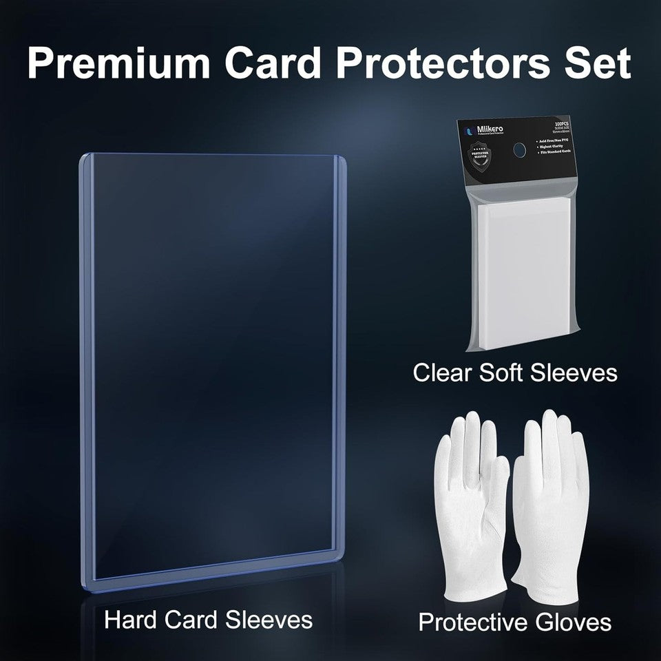 new 200 Card Sleeves Hard Plastic, 100 Sleeves+100 Clear Sleeves, 07FC0E-D4 - KOEEK