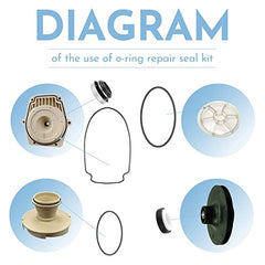 new O-Ring Rebuild Repair Kit, for Pentair WhisperFlo/IntelliFlo Pool Pump Black 07FC0E-D4 - KOEEK