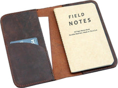 new HERTE Leather Journal Cover for Field Notes, Small Pocket Size Notebook Brown HERTE - KOEEK