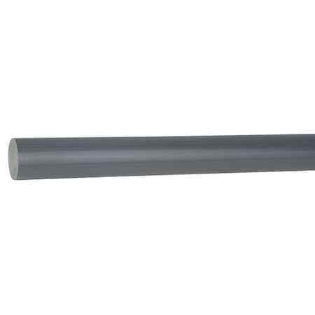 Zoro Select 22Jm41 Gray Pvc Rod Stock 4 Ft. L, 1-1/4 Dia.