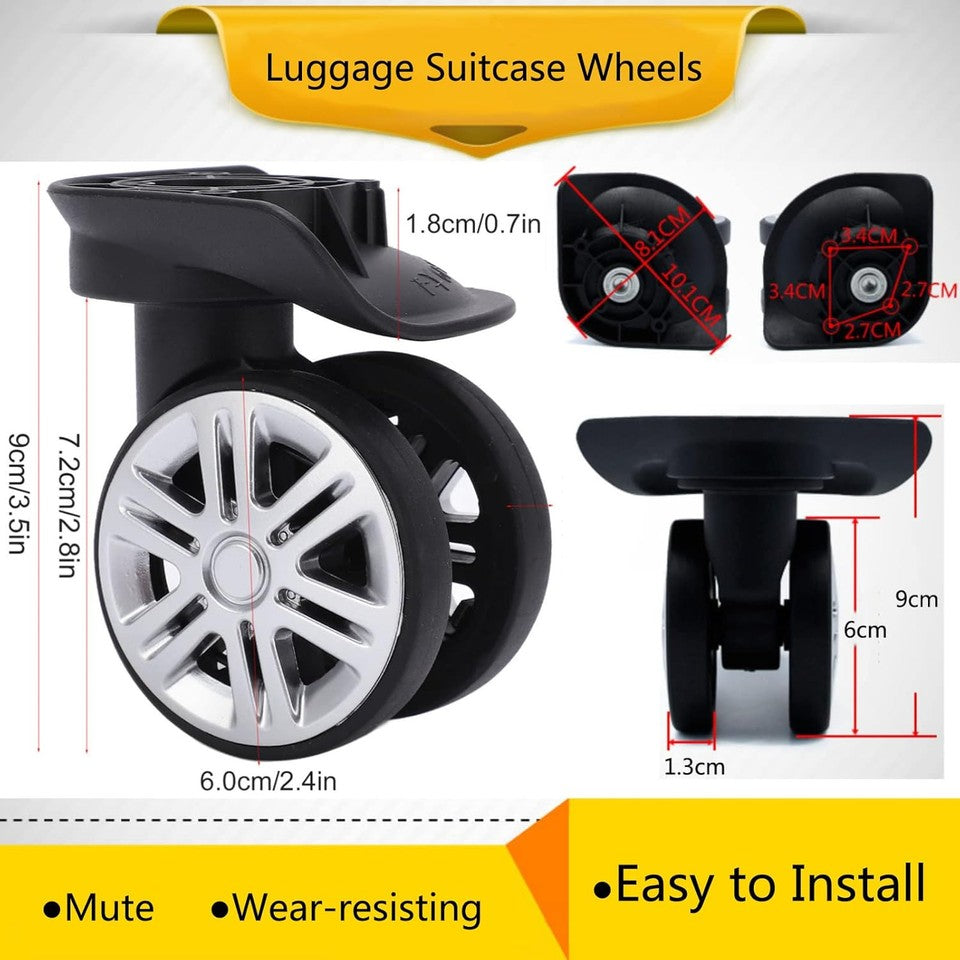new 1 Pair Luggage Suitcase Wheels, Trunk Wheel Spare Part defult 07FC0E-D4 - KOEEK