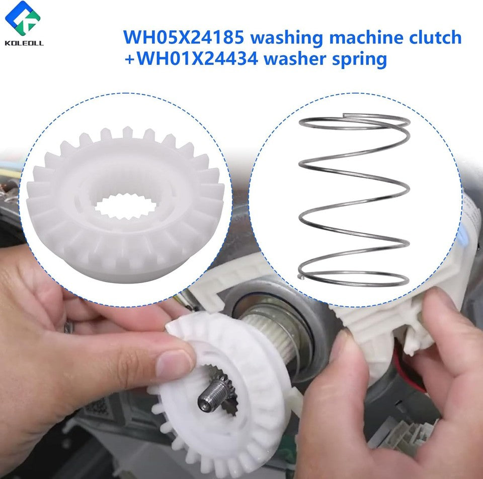 new WH05X24185 Washing Machine Clutch + WH01X24434 Washer Spring White+Silver 07FC0E-D4 - KOEEK
