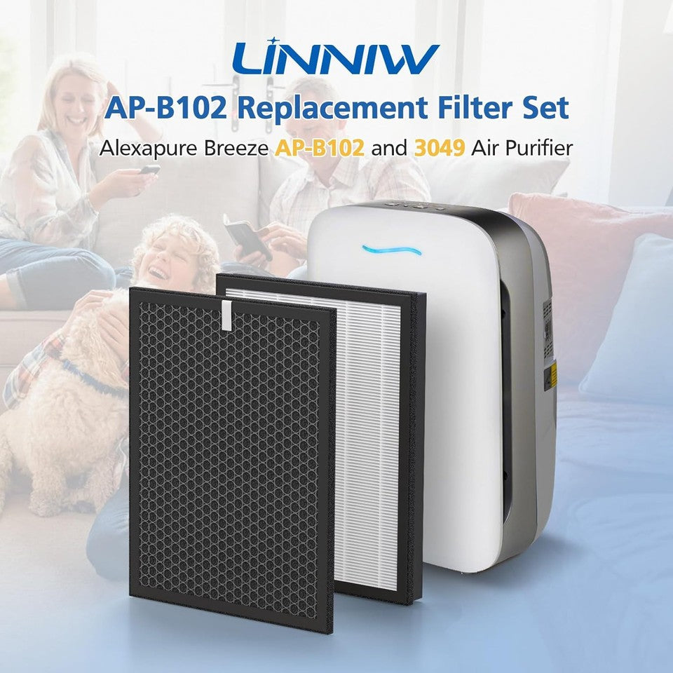 new AP-B102 True HEPA Replacement Filter Set Compatible with Alexapure Breeze... 07FC0E-D4 - KOEEK