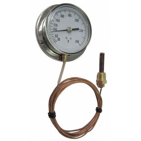 nytt Zoro Select 12U637 Analog Panel Mt termometer, 30 til 240 F, rørlengde: 60 tommer