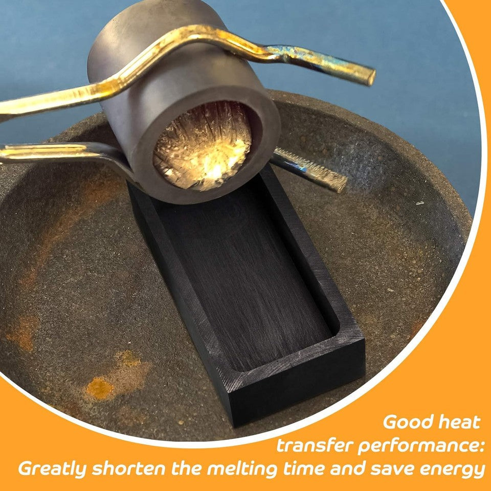 new 2 Pieces Graphite Ingot Mould Crucible for 4 x 2 x 1 Inch, Black 07FC0E-D4 - KOEEK