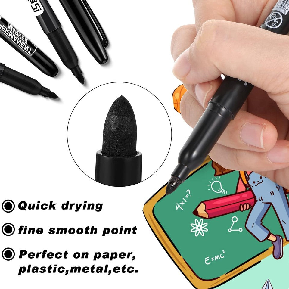 new Thenshop 300 Pack Permanent Markers Bulk First 1 Count (Pack of 300), Black THENSHOP - KOEEK