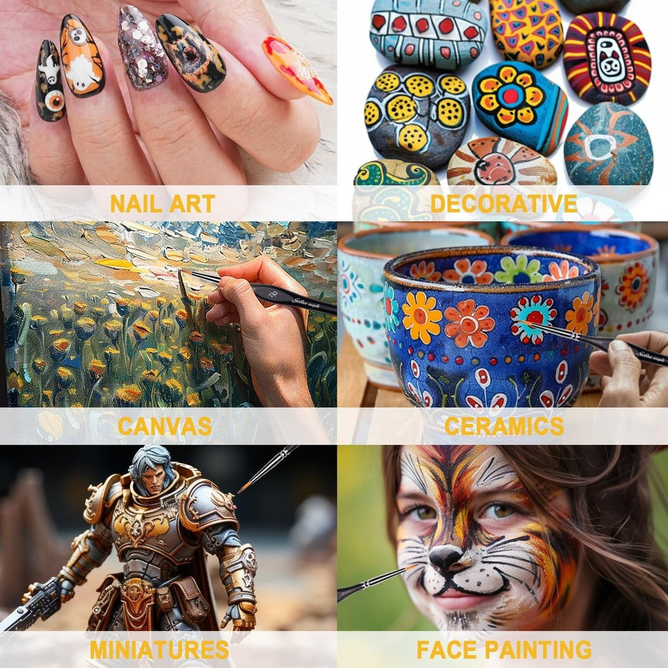 new Golden Maple Miniature Paint Brushes, 15PC Model Brushes Micro 15BK, Black GOLDEN MAPLE - KOEEK