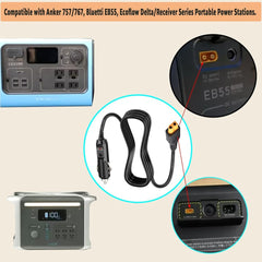 new Car Charger XT60 Extended Power Cord 12V/24V Compatible with Anker Black 07FC0E-D4 - KOEEK