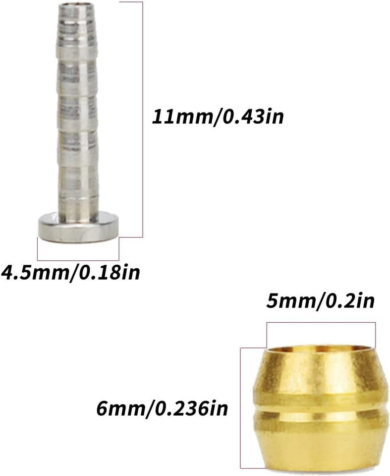 new 14 PCS BH90 Brake Olive and Barb - brass olive steel 07FC0E-D4 - KOEEK