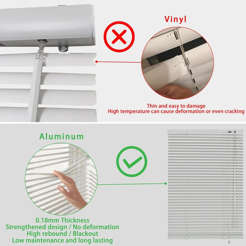 new YIIBAII Mini Blinds Suitable for 20" W x 64" H Windows 1" 20"W x 64"H, White YIIBAII - KOEEK