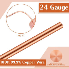 new Therwen 100ft 24 Gauge Copper Wire for Gardening, 100ft, as pictures show THERWEN - KOEEK