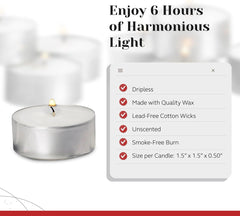 new 100 Pack Tealight Candles in Metal Cups - Clean White 100 Pack, 07FC0E-D4 - KOEEK