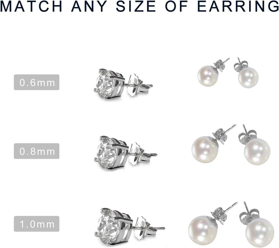 new 30pcs/15 Pairs Earring Backs Replacement,Plated Silver