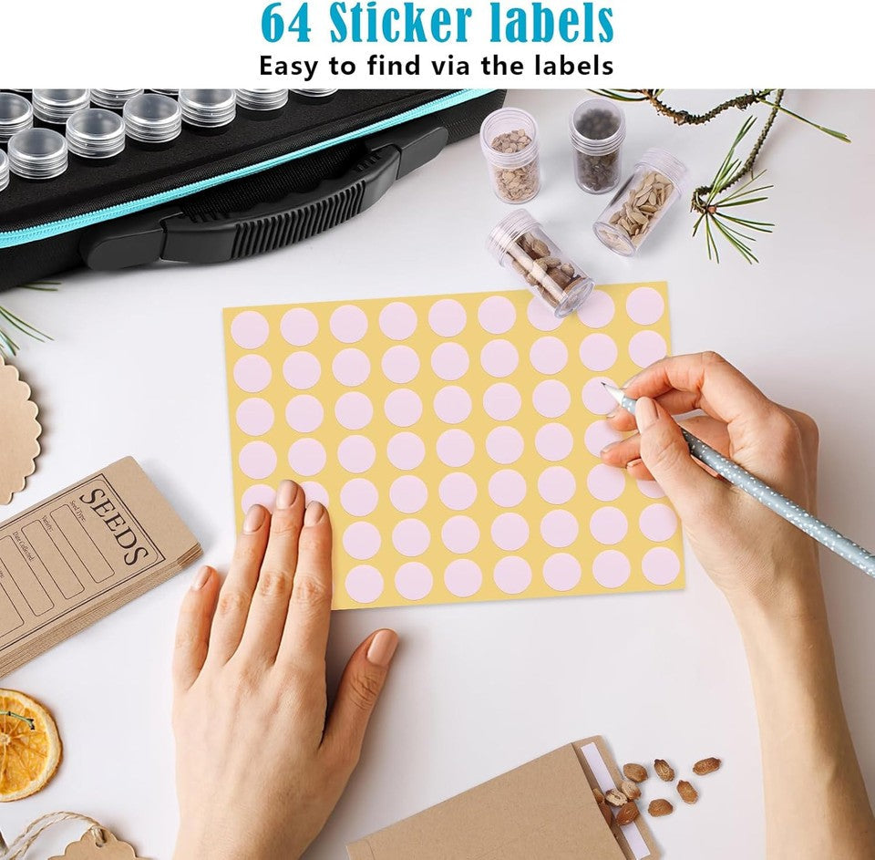 new 60 Slots Seed Storage Organizer with 20 Envelopes, Sturdy Black-60 slot 07FC0E-D4 - KOEEK