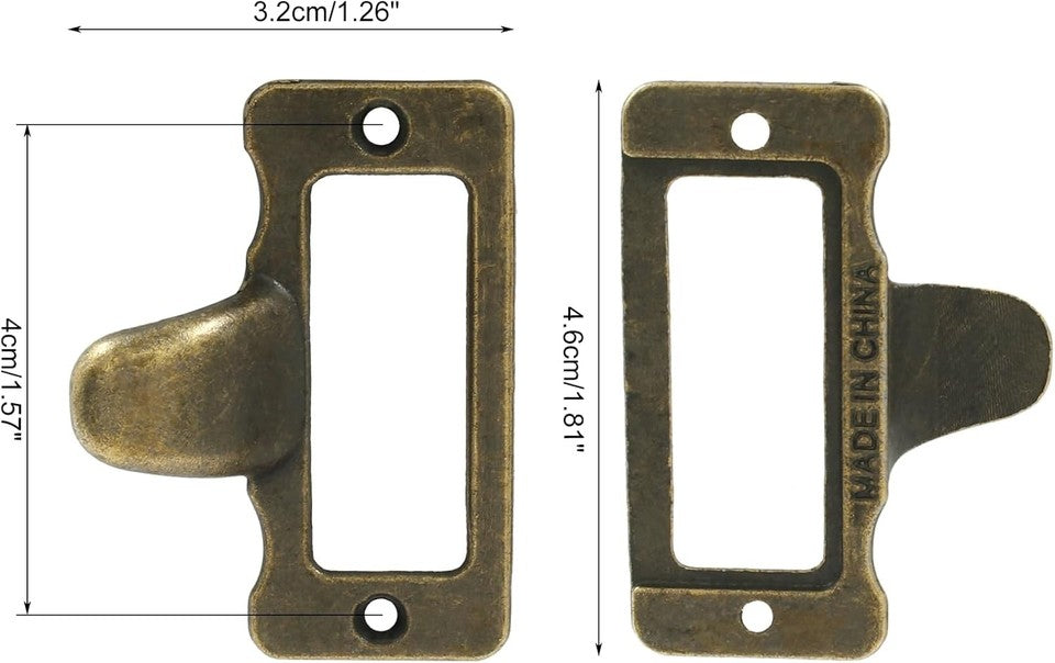 new Bivethoi 10 Pcs Vintage Label Tag Holder Pull Handle Bronze File BIVETHOI - KOEEK