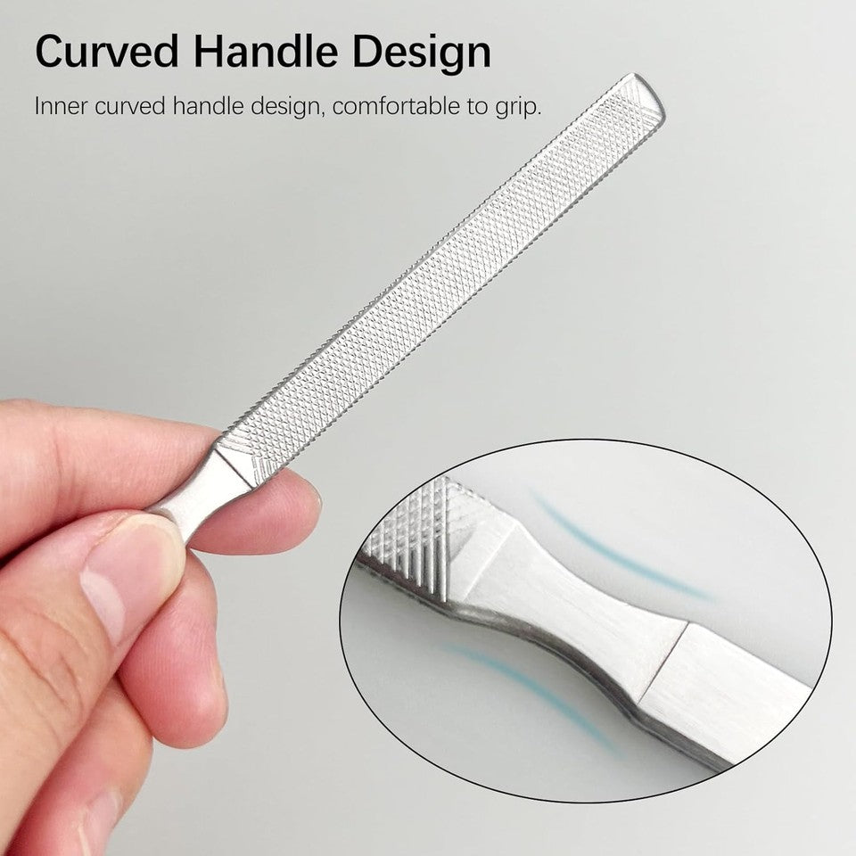 new 2-Pack Stainless Steel Toe Nail Files, 4-Sided Design for Thick Nails, Ideal...