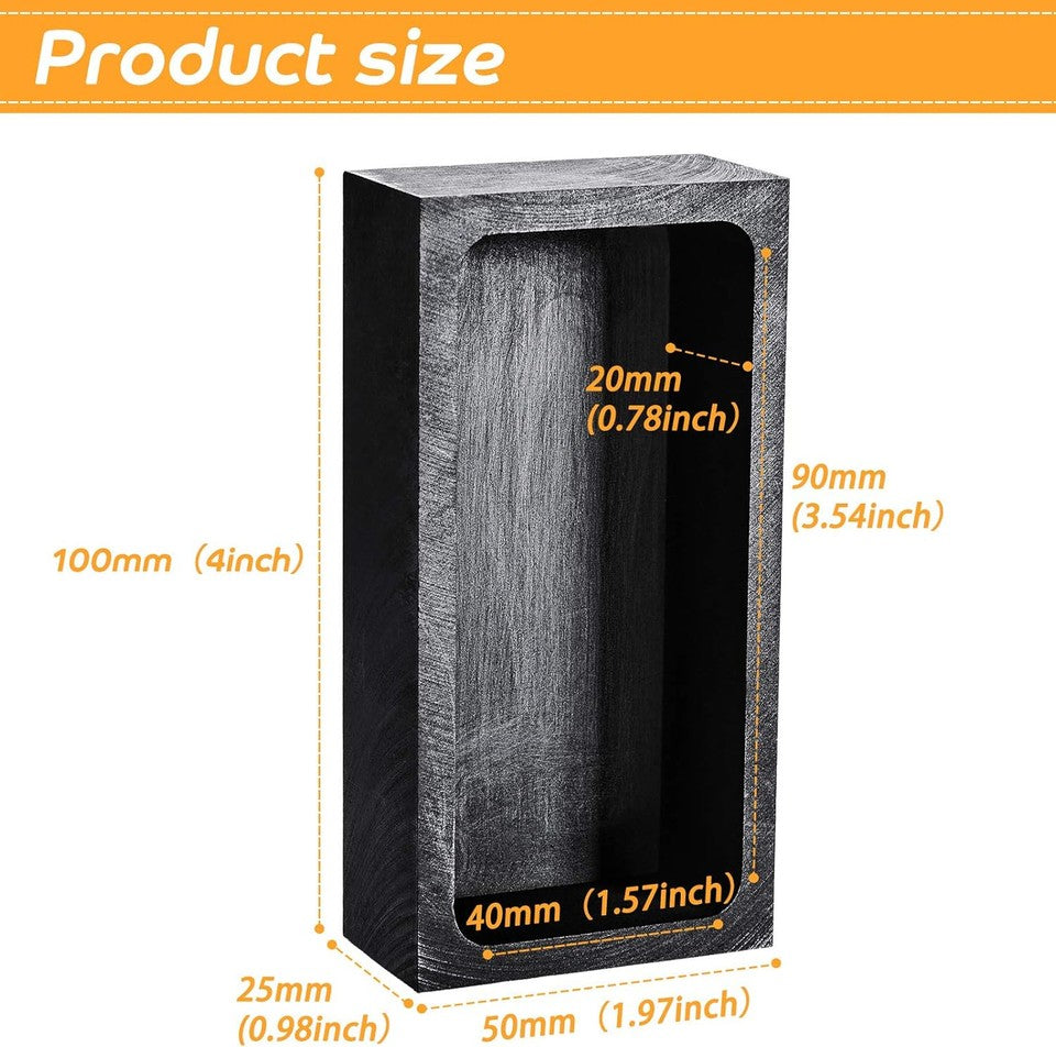 new 2 Pieces Graphite Ingot Mould Crucible for 4 x 2 x 1 Inch, Black 07FC0E-D4 - KOEEK