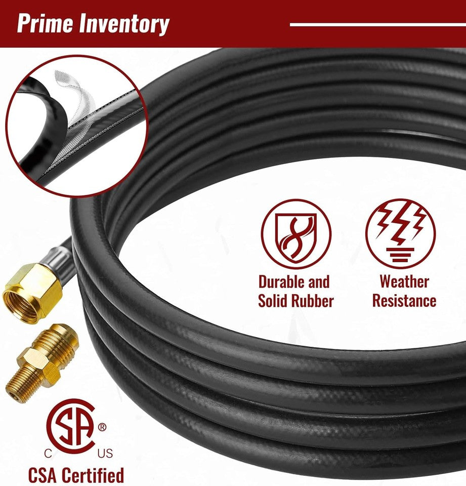 new 15FT High Pressure Propane Regulator Hose with Gauge, 0~30PSI 15 Feet, Rubber