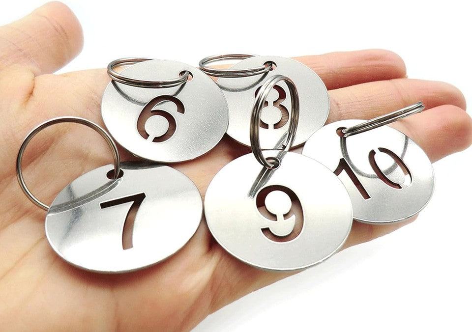 new 1-30 Key Tags with Labels Stainless Steel Numbered 0.9*0.27 inches, Silver 07FC0E-D4 - KOEEK