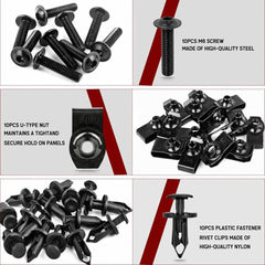 new Xislet Set of 30pcs Body Panel Torx Screw 7519650, U-Type One Size, Black XISLET - KOEEK