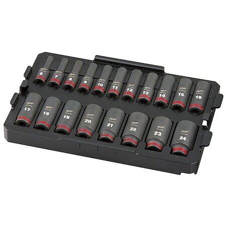 nytt Milwaukee Tool 49-66-6816 In Drive Socket Set Metrisk, Sae 19 stykker 6 Mm til