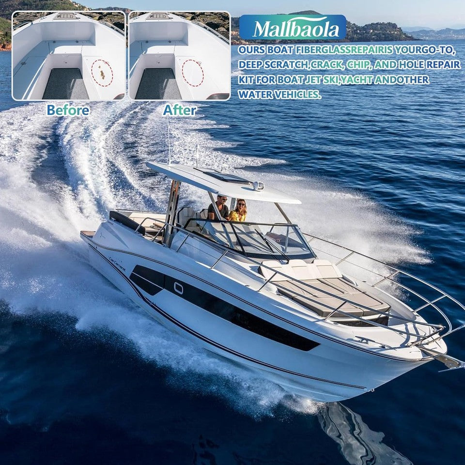 new Marine Fiberglass Repair Kit for Boats, Gel Coat White
