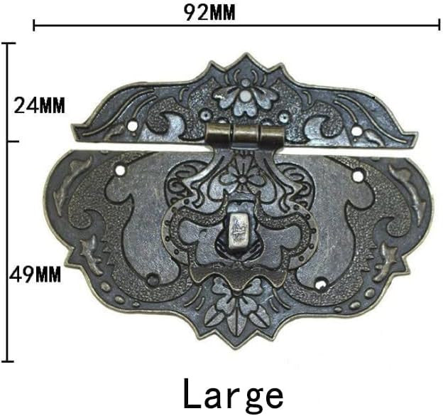 used Antique Decorative Hasp Clasp Latch Lock Mcredy Wooden Large,1 PCS, Bronze