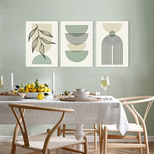 new Sage Green Boho Wall Art Set of 3, 12x16 Inch with frame, Modern boho 07FC0E-D4 - KOEEK