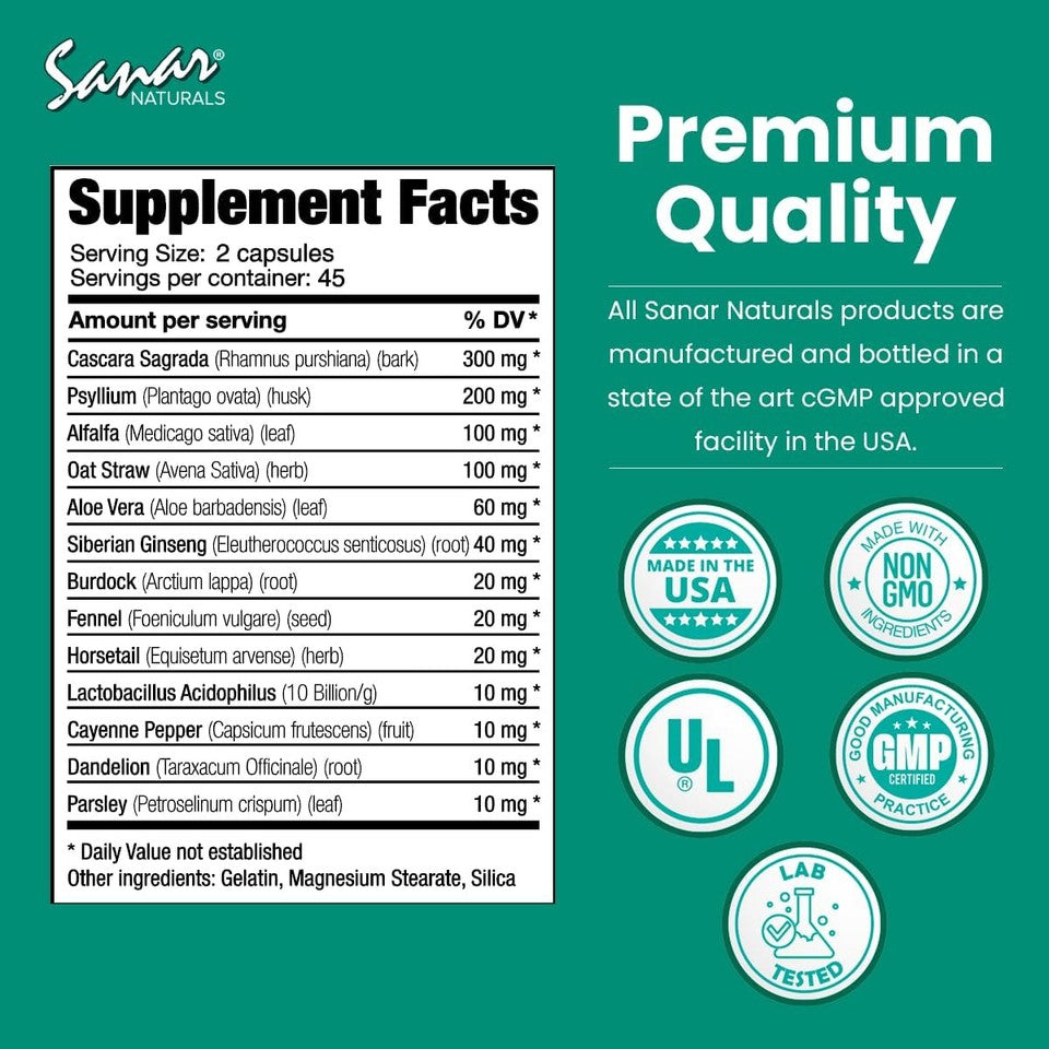 used Sanar Naturals Colon Cleanser - for Weight Management Detox and Gut Health-... SANAR NATURALS - KOEEK