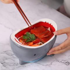 new 40 oz Shark Attack Bowl Cute Candy Popcorn Serving 1200mL, Blue Grey 07FC0E-D4 - KOEEK