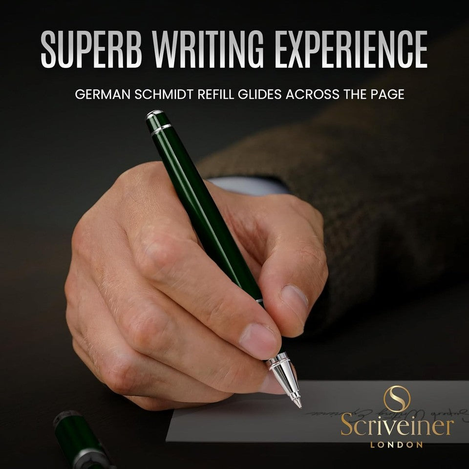 new Scriveiner British 1 Count (Pack of 1), -British Racing Green with Chrome