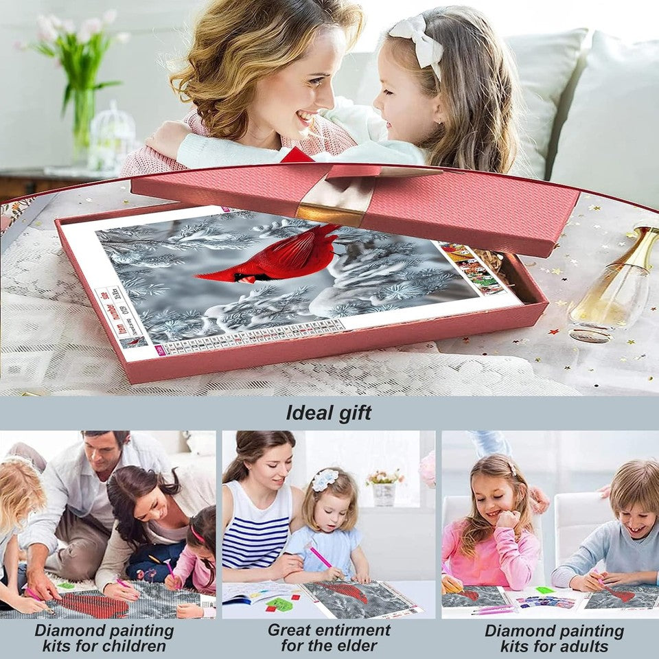 new Stalente Diamond Painting Kits for Adults, Cardinal 5D DIY White, Red STALENTE - KOEEK