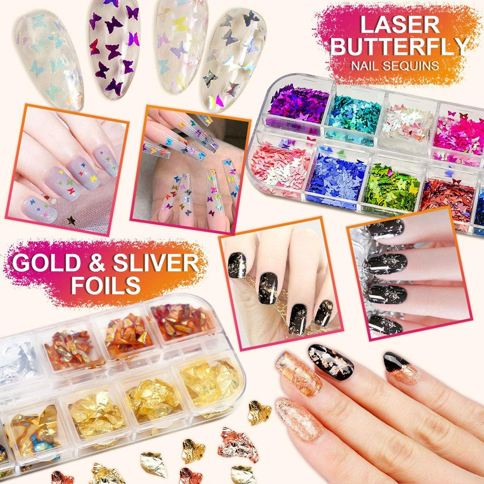 new Nail Art Brushes Kit, 3D Decorations Kit with Dotting White 07FC0E-D4 - KOEEK