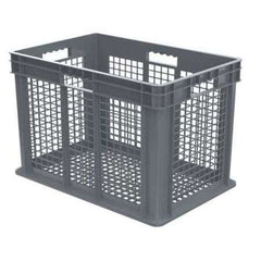 new Akro-Mils 37616Grey 26.6 Gal Straight Wall Container, 23 In L, 15 In W, KOEEK - KOEEK