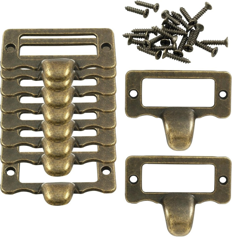 new Bivethoi 10 Pcs Vintage Label Tag Holder Pull Handle Bronze File BIVETHOI - KOEEK