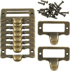 new Bivethoi 10 Pcs Vintage Label Tag Holder Pull Handle Bronze File BIVETHOI - KOEEK