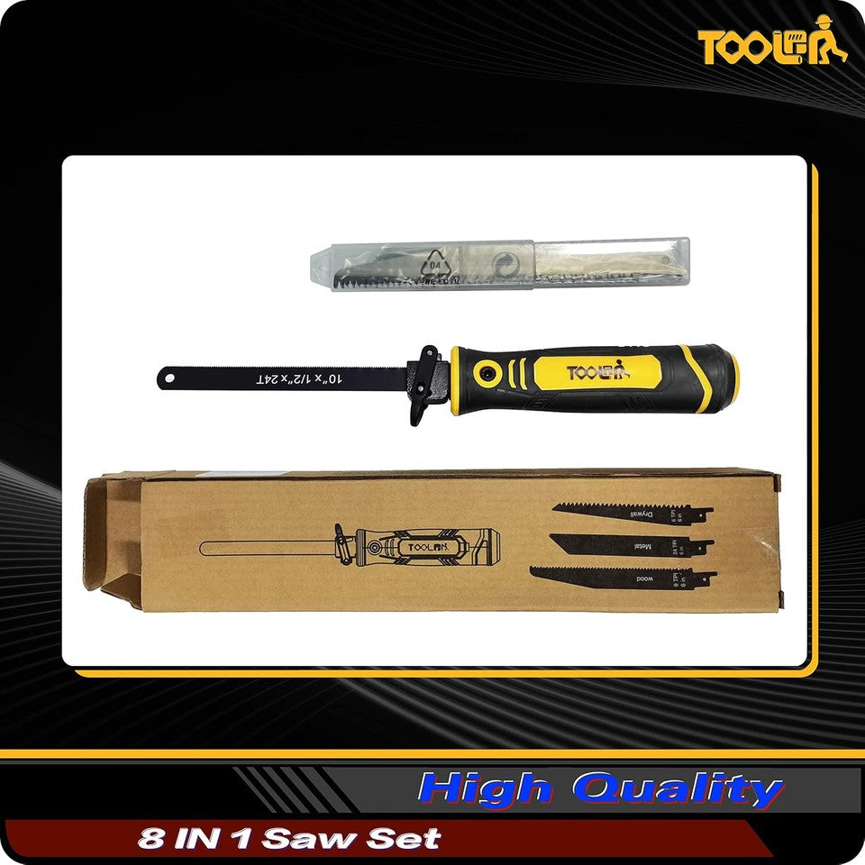 new 8-In-1 Multi Blades Hand Saw, Drywall Cutter Saw. Hacksaw. Long Black Yellow 07FC0E-D4 - KOEEK