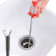 new Flexible Claw Grabber Pickup Tool with 4 Claws, Drain Snake Hair Silver, red 07FC0E-D4 - KOEEK