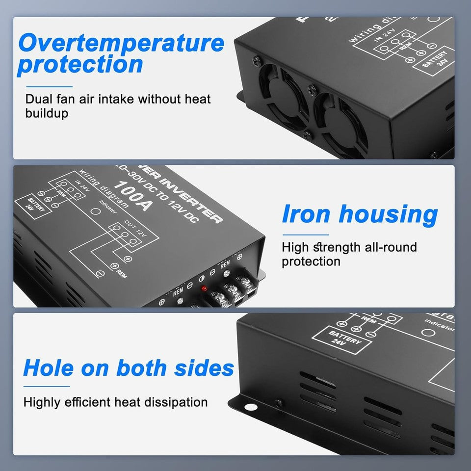 new XMSJSIY DC 24V to 12V Step-Down Voltage Converter 100A 1200W Buck... XMSJSIY - KOEEK